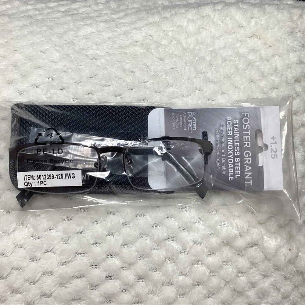 Foster Grant Stainless Steel Reading Glasses +1.25